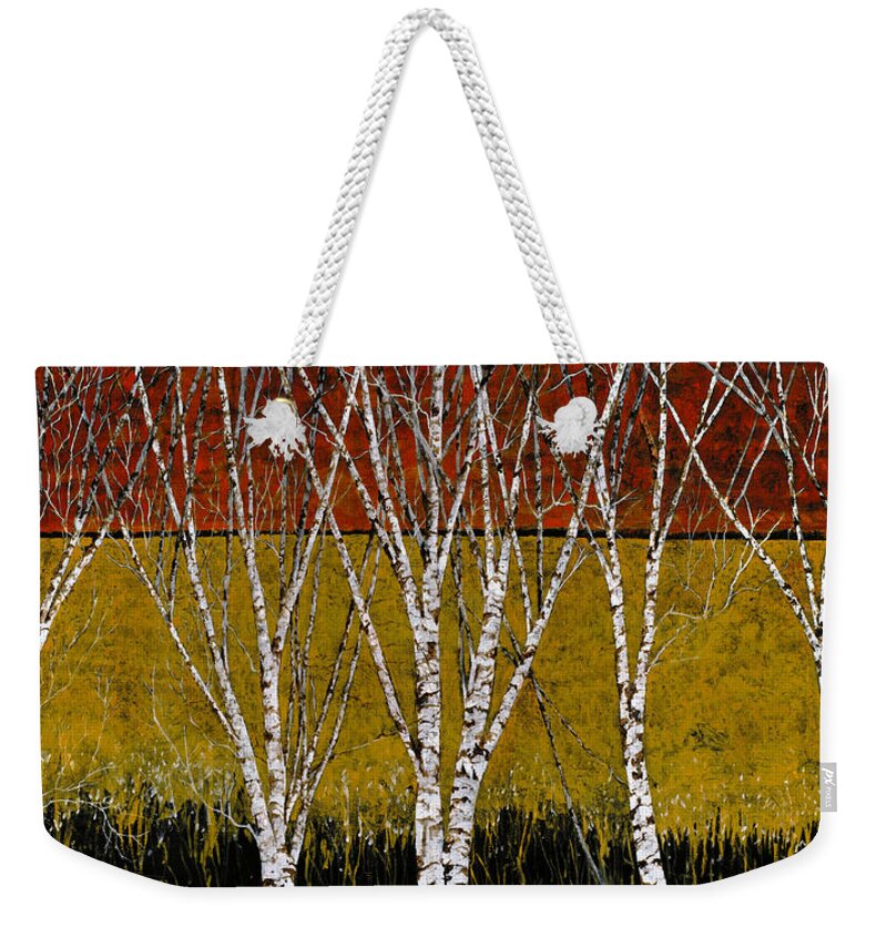 Birches Weekender Tote Bag featuring the painting Tante Betulle by Guido Borelli