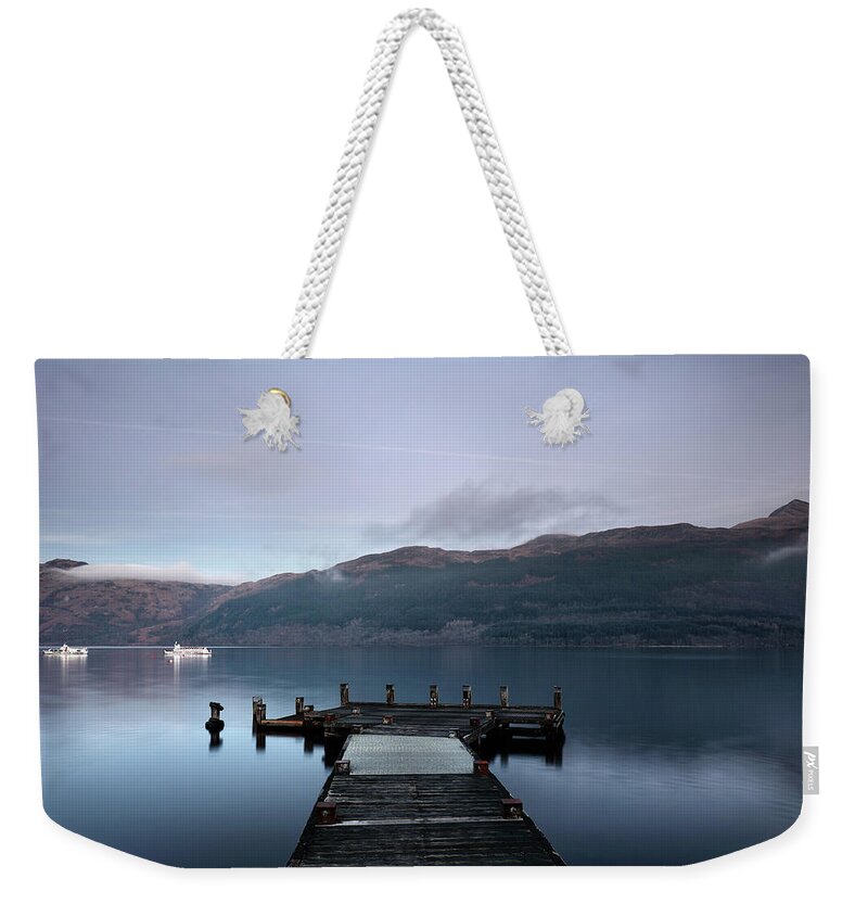 Loch Lomond Weekender Tote Bag featuring the photograph Tarbet Twilight by Grant Glendinning