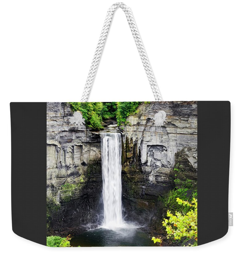 Taughannock Falls Weekender Tote Bag featuring the photograph Taughannock Falls View from the Top by Christina Rollo
