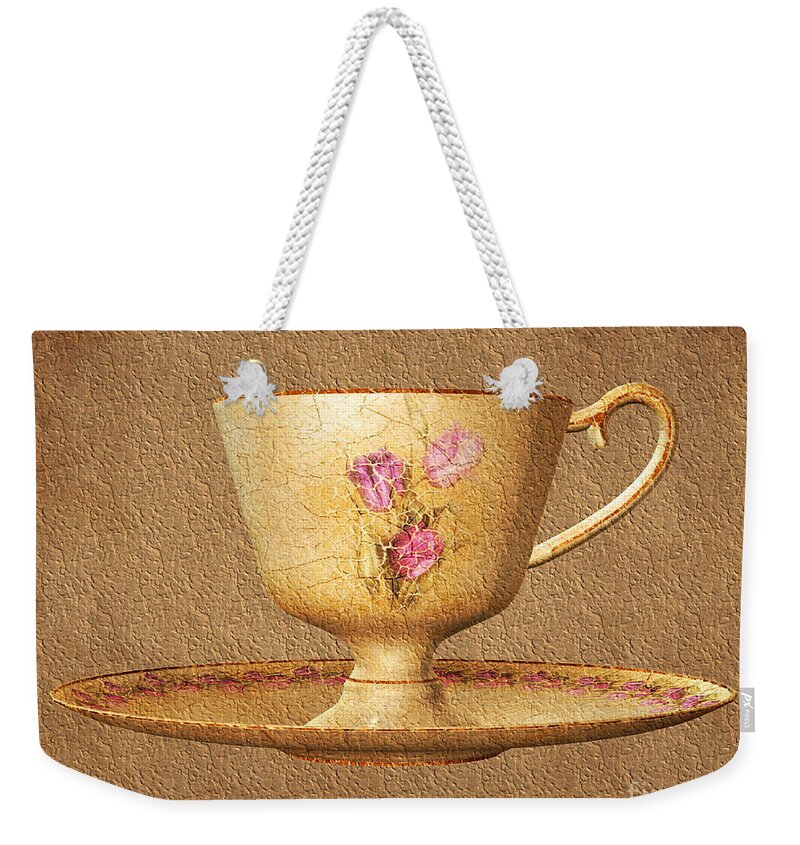 Tea Cup Weekender Tote Bag featuring the digital art Tea Time by Smilin Eyes Treasures