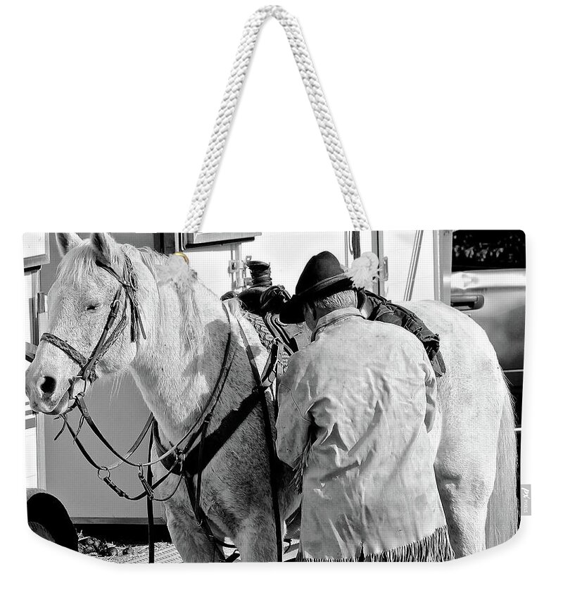 Horse Weekender Tote Bag featuring the photograph Team by Ann E Robson