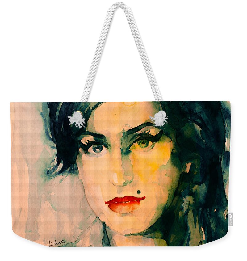 Amy Weekender Tote Bag featuring the painting Tears Dry On Their Own by Laur Iduc