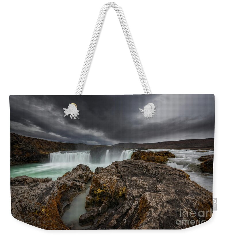 Godafoss Weekender Tote Bag featuring the photograph Tears From The Gods by Michael Ver Sprill
