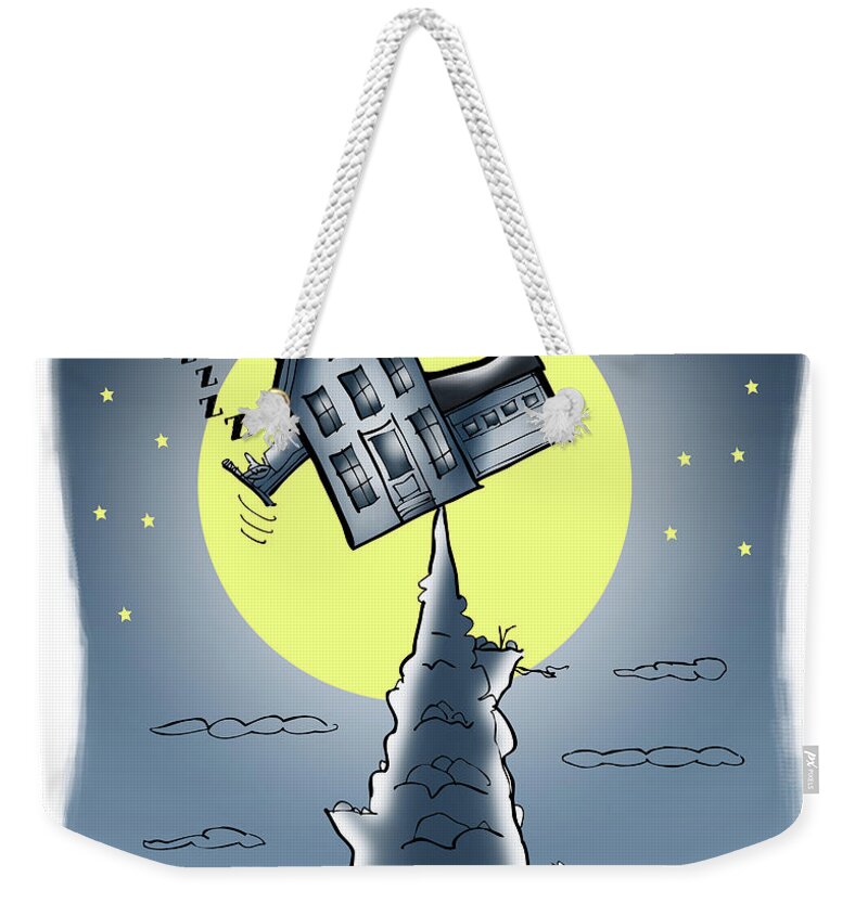 Scenic Weekender Tote Bag featuring the digital art Teeter House by Mark Armstrong