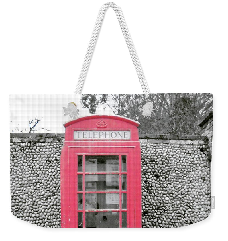 Telephone Weekender Tote Bag featuring the photograph Telephone by Julia Raddatz