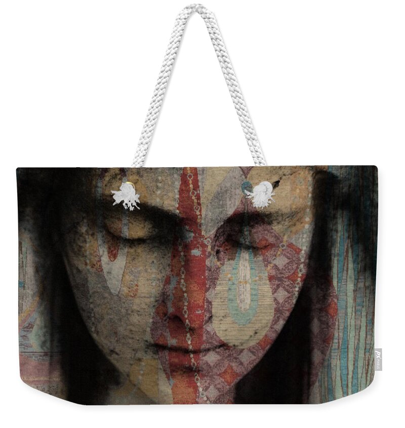 Religious Weekender Tote Bag featuring the mixed media Tell Me There's A Heaven by Paul Lovering