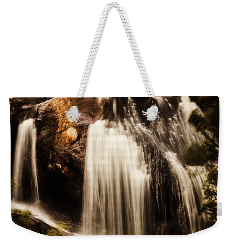 Waterfall Weekender Tote Bag featuring the photograph Temperate highland water fall by Jorgo Photography