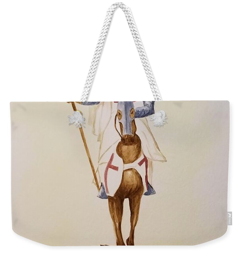 Templar Weekender Tote Bag featuring the painting Templar Knight by Stacy C Bottoms