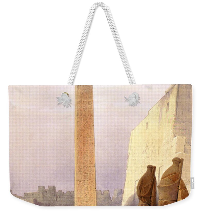 Science Weekender Tote Bag featuring the photograph Temple Of Luxor, Grand Entrance, 1830s by Science Source