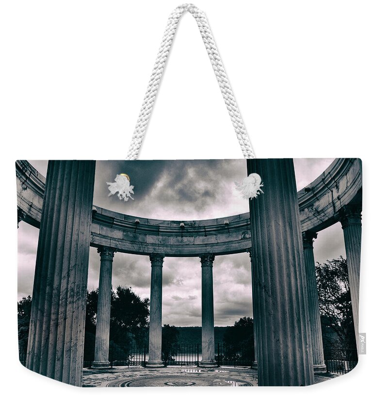 Untermyer Garden Weekender Tote Bag featuring the photograph Temple of the Dawn Sky by Jessica Jenney
