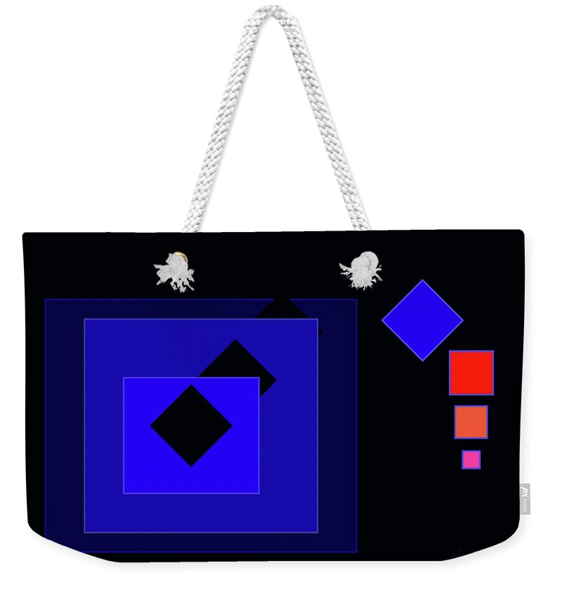 Boxes Weekender Tote Bag featuring the digital art Ten Boxes by Robert J Sadler