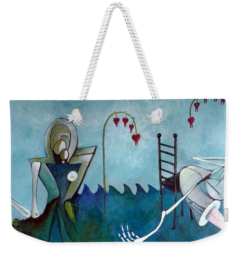 Sea Weekender Tote Bag featuring the painting Tending by Delight Worthyn