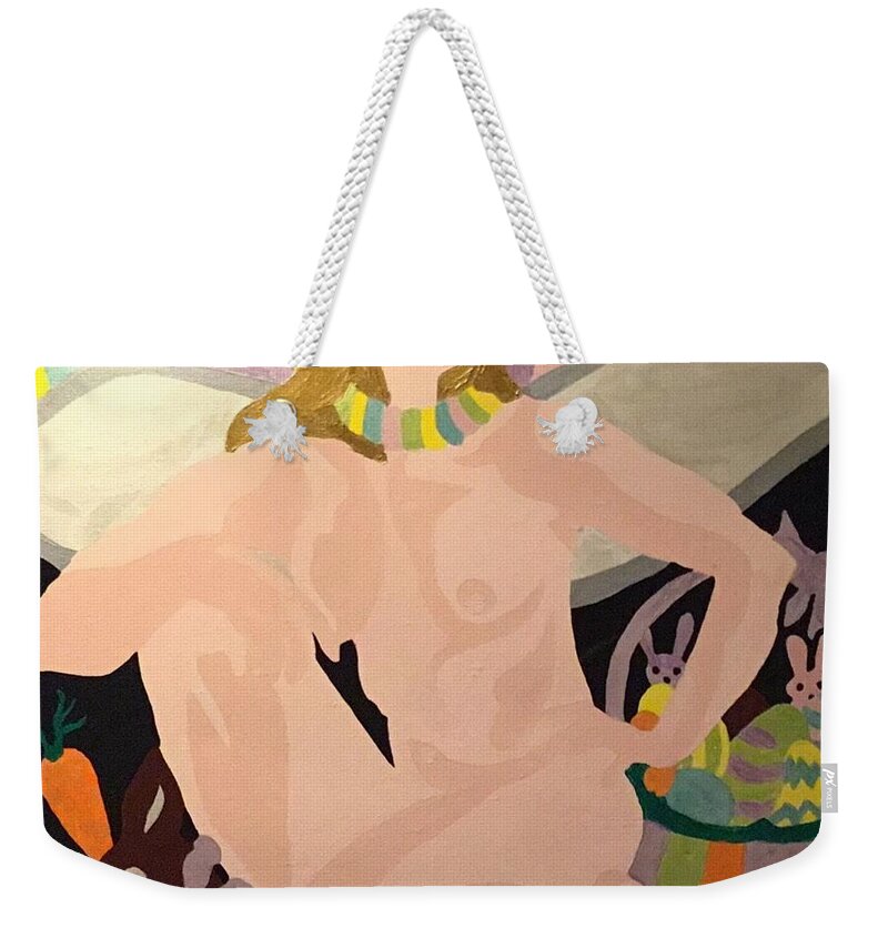 Easter Weekender Tote Bag featuring the painting Tenth Easter by Erika Jean Chamberlin