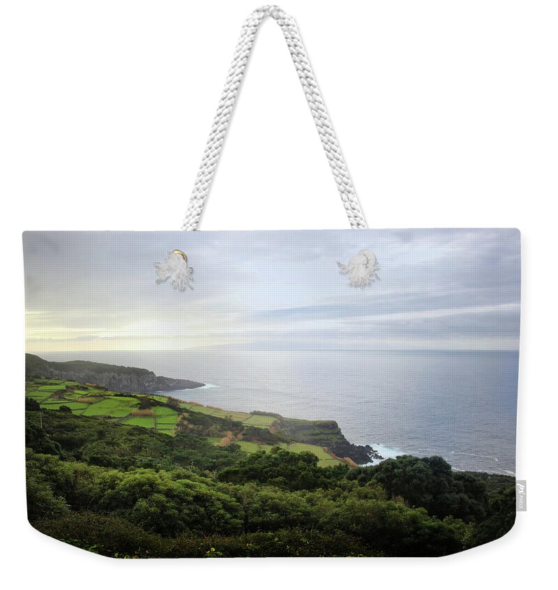 Kelly Hazel Weekender Tote Bag featuring the photograph Terceira Coast, The Azores by Kelly Hazel
