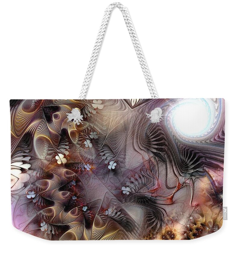 Abstract Weekender Tote Bag featuring the digital art Terminating Turpitude by Casey Kotas