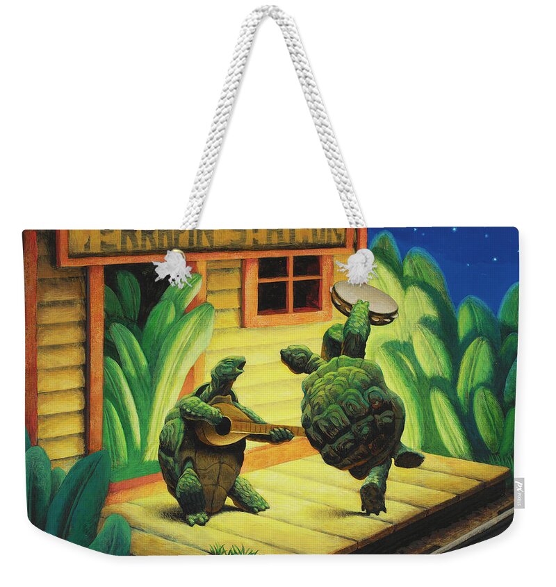 Terrapin Weekender Tote Bag featuring the painting Terrapin Station by Chris Miles