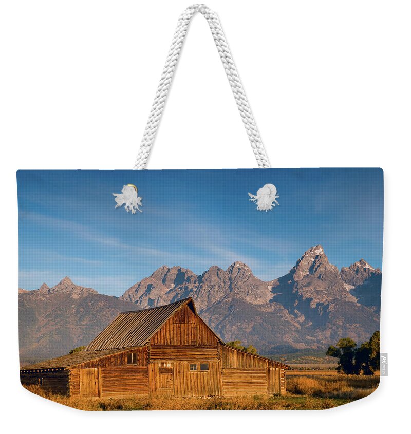 Grand Teton Weekender Tote Bag featuring the photograph Teton Barn by Steve Stuller