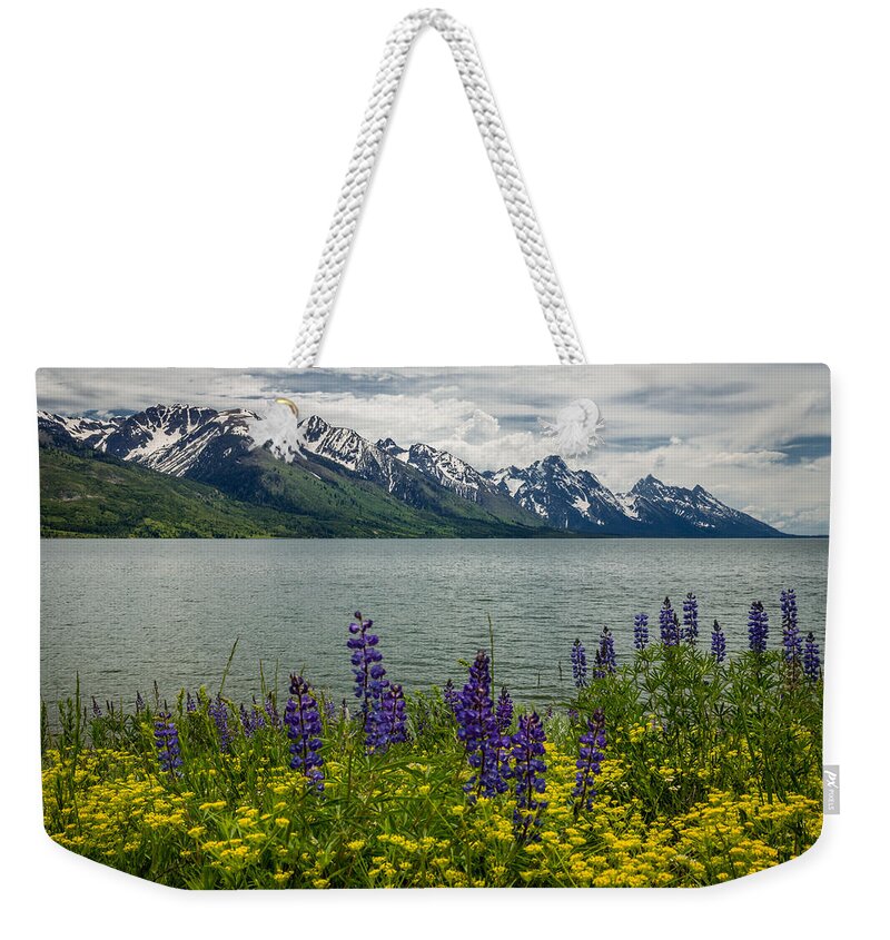 Tapestry Weekender Tote Bag featuring the photograph Teton Spring by Gary Migues