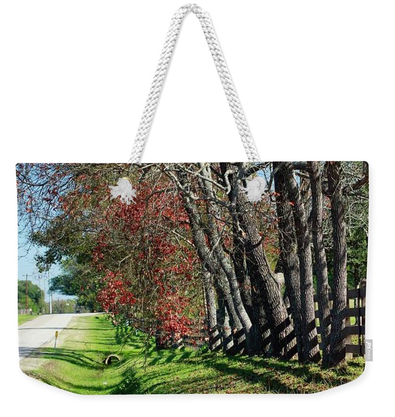 Texas Weekender Tote Bag featuring the photograph Texas Fall by Lori Mellen-Pagliaro
