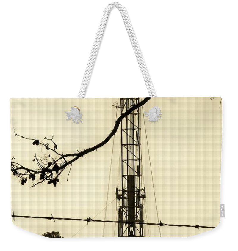 Oil Weekender Tote Bag featuring the photograph Texas Tea by Betty Northcutt