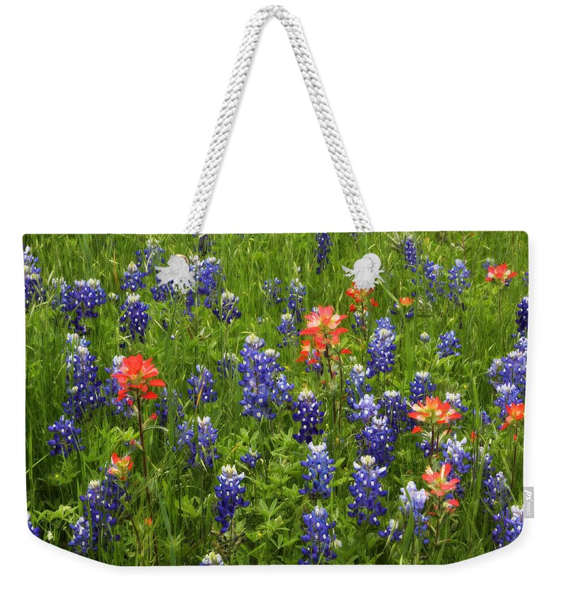 Bloom Weekender Tote Bag featuring the photograph Texas Wildflowers by David and Carol Kelly