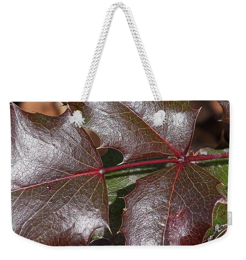 Texture Weekender Tote Bag featuring the photograph Textured leaves by Doris Potter
