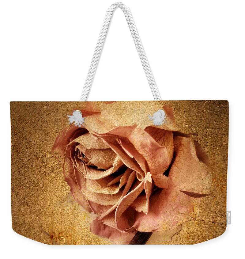 Flower Weekender Tote Bag featuring the photograph Textured Rose by Jessica Jenney