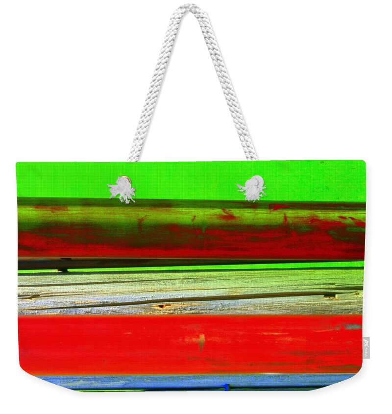 Wood Weekender Tote Bag featuring the photograph Textures and Colors by Julie Lueders 