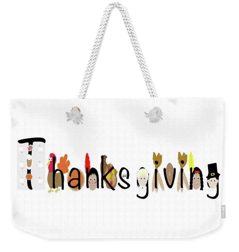 Illustration Weekender Tote Bag featuring the photograph Thanksgiving illustration by Karen Foley