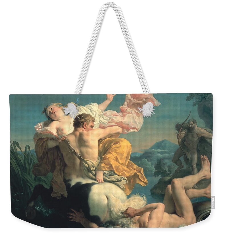 The Weekender Tote Bag featuring the painting The Abduction of Deianeira by the Centaur Nessus by Louis Jean Francois Lagrenee