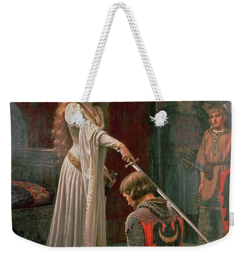 The Weekender Tote Bag featuring the painting The Accolade by Edmund Blair Leighton