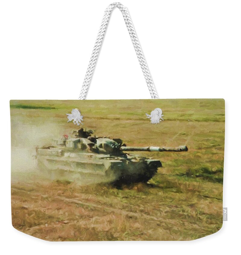 Army Weekender Tote Bag featuring the digital art The Advance by Roy Pedersen