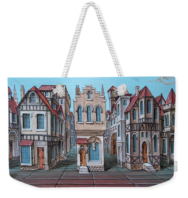 Angel Weekender Tote Bag featuring the painting The angel flew by by Victor Molev