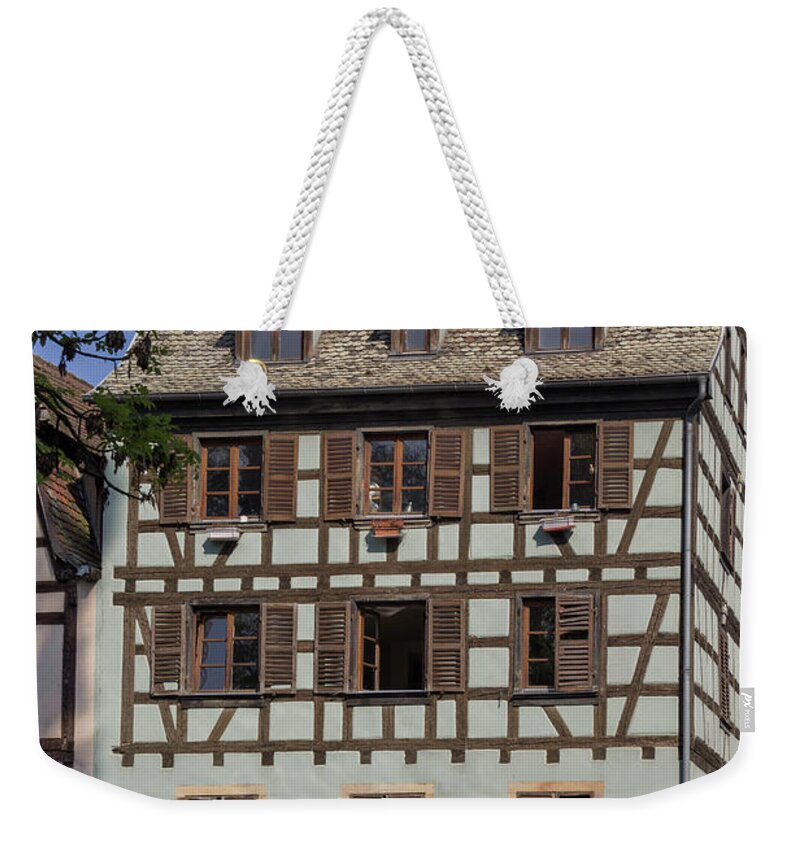 Alsace Weekender Tote Bag featuring the photograph The Aqua House by Teresa Mucha