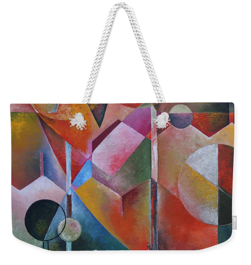 The Art Of Pharmacotherapy Ii Weekender Tote Bag featuring the painting The Art of Pharmacotherapy II by Obi-Tabot Tabe