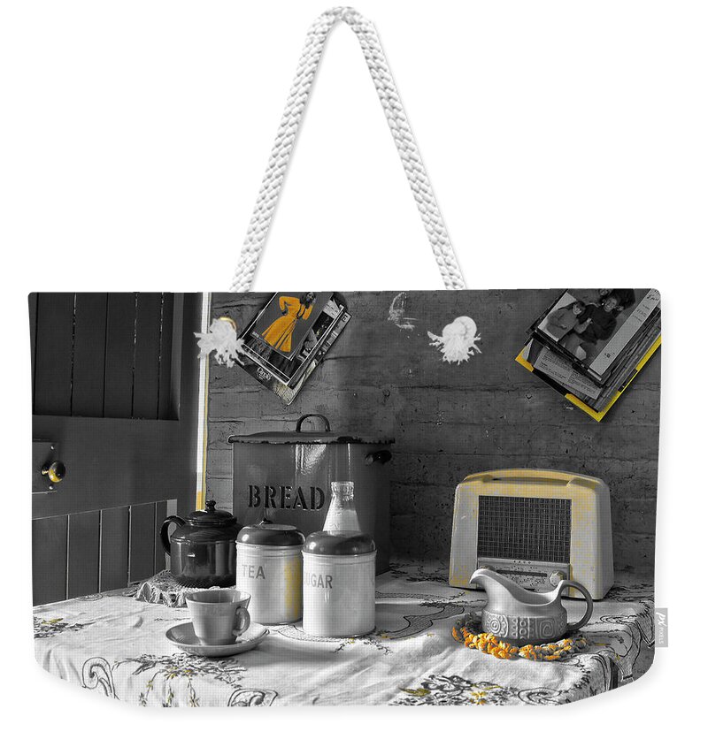 Tea-time Weekender Tote Bag featuring the photograph The Art of Welfare. Tea time. by Elena Perelman