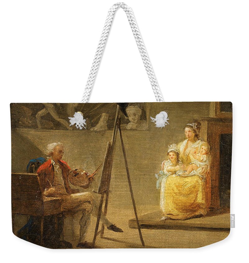 Etienne Aubry Weekender Tote Bag featuring the painting The Artist's Studio by Etienne Aubry