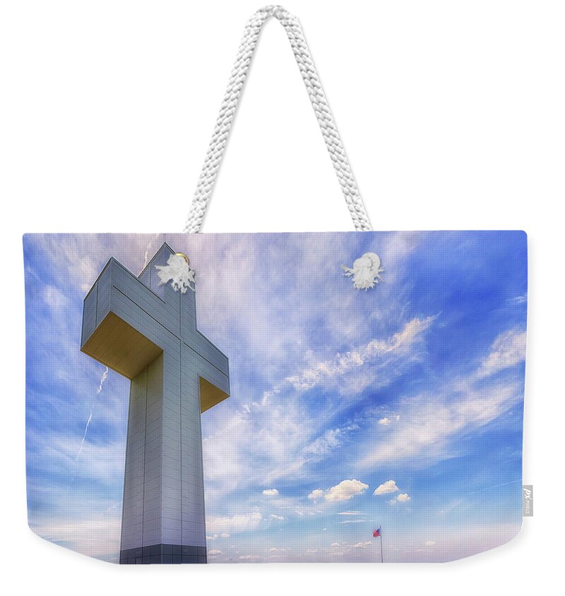 Bald Knob Cross Weekender Tote Bag featuring the photograph The Bald Knob Cross by Susan Rissi Tregoning