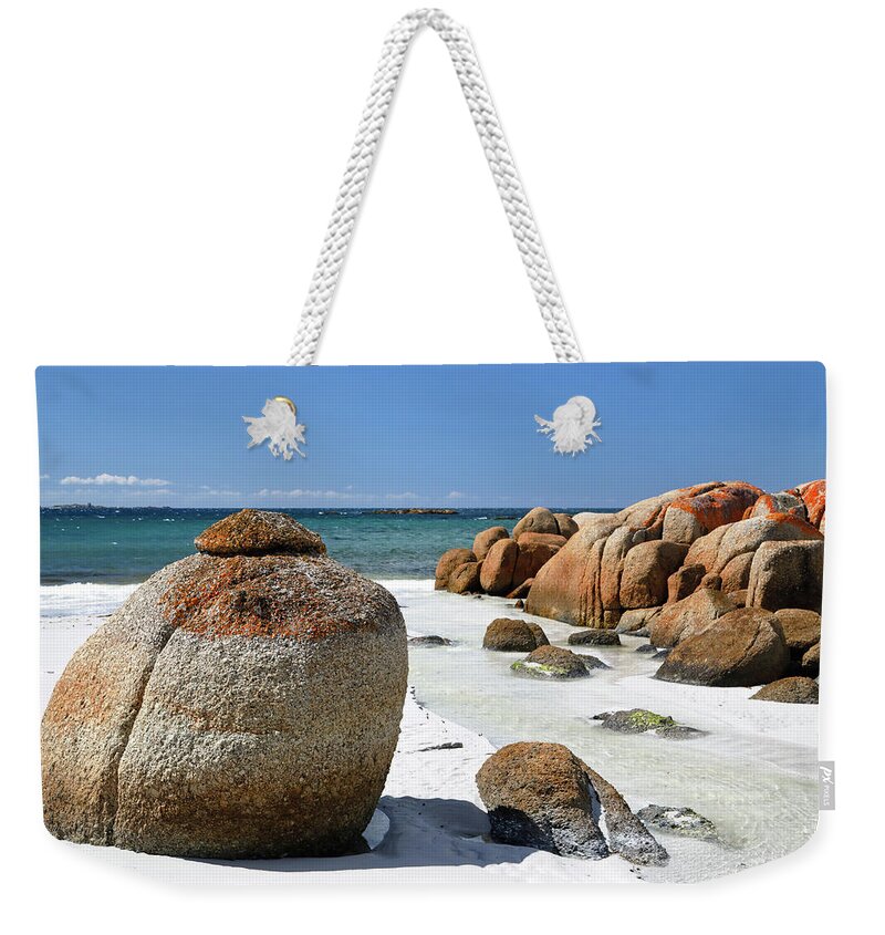 Bay Of Fires Weekender Tote Bag featuring the photograph The Bay of Fires by Nicholas Blackwell