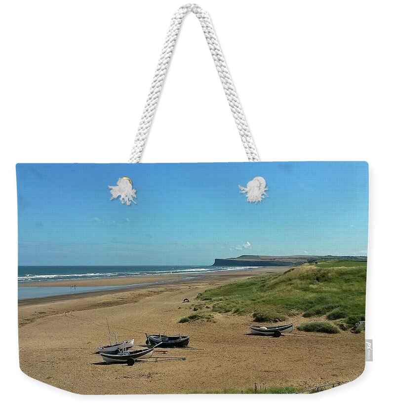 Marske By The Sea Weekender Tote Bag featuring the photograph The Beach at Marske by the Sea by Jeff Townsend