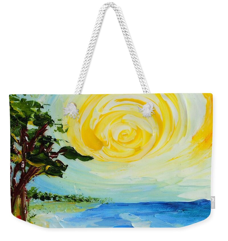 Beach Weekender Tote Bag featuring the painting The Beach by Teresa Wegrzyn