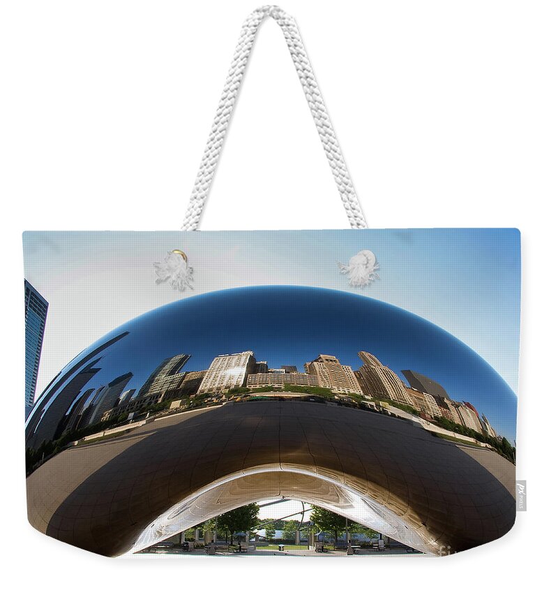 Art Weekender Tote Bag featuring the photograph The Bean's Early Morning Reflections by David Levin