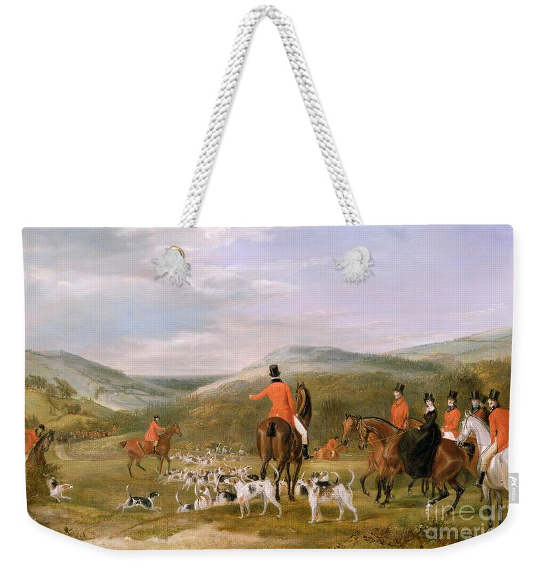 The Weekender Tote Bag featuring the painting The Berkeley Hunt by Francis Calcraft Turner