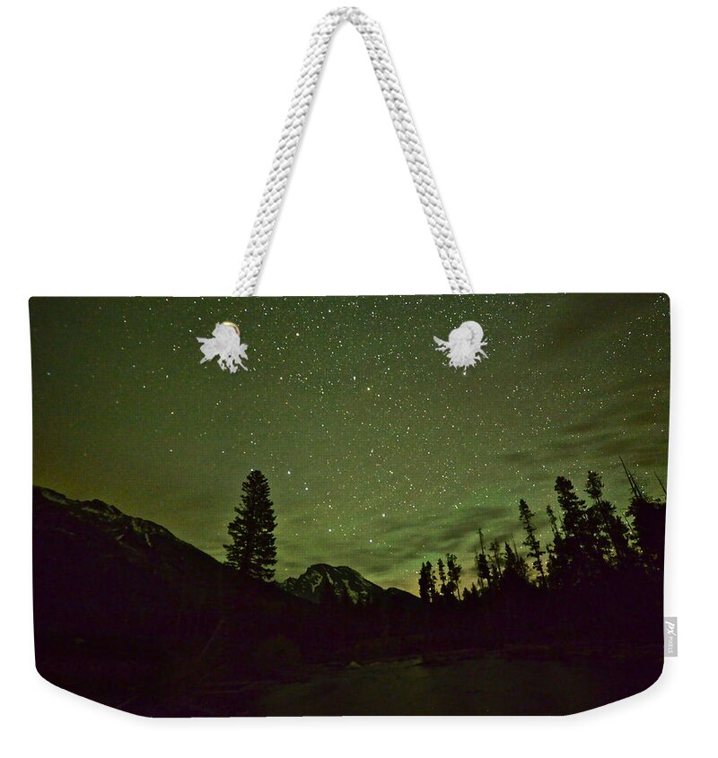 Mount Moran Weekender Tote Bag featuring the photograph The Big Dipper over Mount Moran by Don Mercer