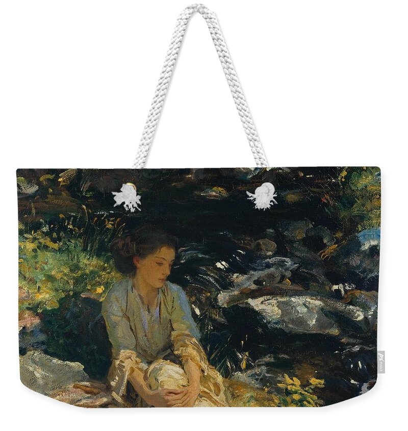 John Singer Sargent 1856�1925  The Black Brook Weekender Tote Bag featuring the painting The Black Brook by John Singer Sargent