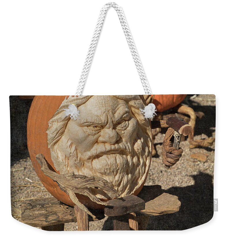 Pumpkin Weekender Tote Bag featuring the photograph The Blacksmith 2 by Teresa Wilson