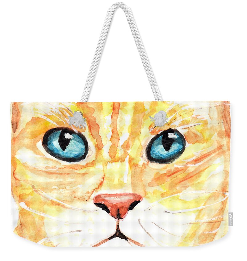 Cat Weekender Tote Bag featuring the painting The Boss by Terry Taylor