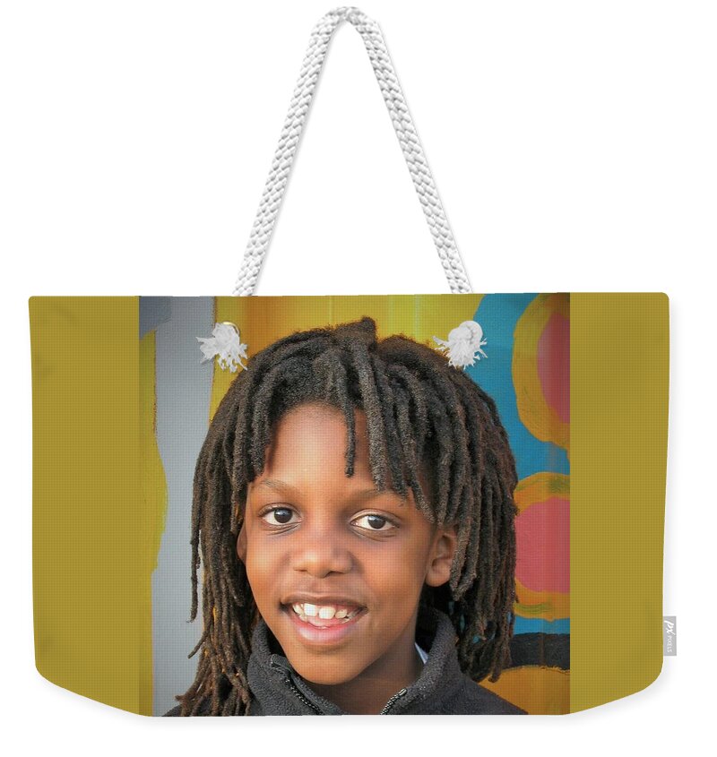 Young Boy Weekender Tote Bag featuring the photograph The Boy Who Wore DreaDs by Angela J Wright