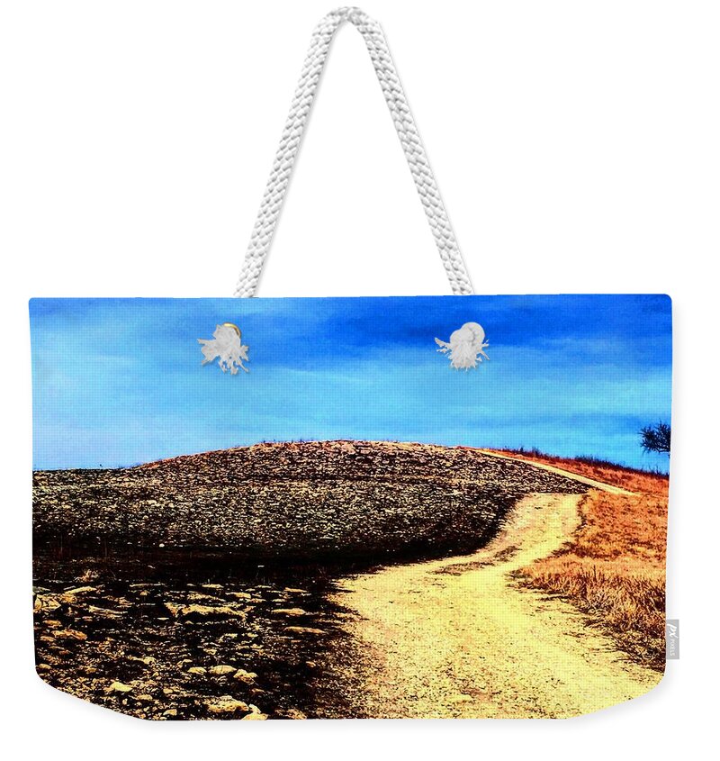 Fire Weekender Tote Bag featuring the photograph The Burn Unveiled the Land's Details by Michael Oceanofwisdom Bidwell