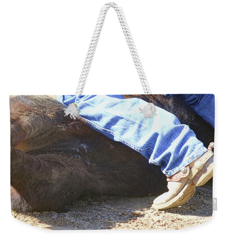 Boot Weekender Tote Bag featuring the photograph The Calf Roper by Steve McKinzie